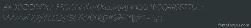 Fonte KidFont – fontes cinzas em um fundo preto
