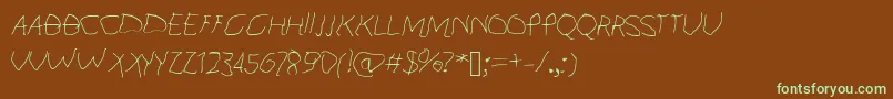Шрифт KidFont – зелёные шрифты на коричневом фоне