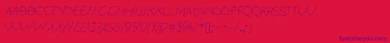 KidFont-Schriftart – Violette Schriften auf rotem Hintergrund