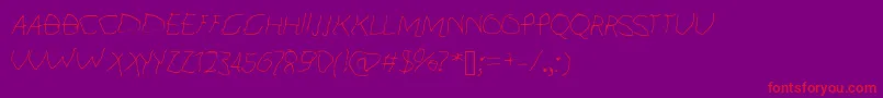 フォントKidFont – 紫の背景に赤い文字