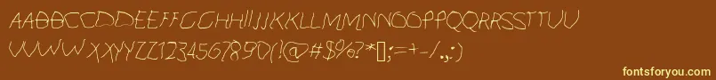Шрифт KidFont – жёлтые шрифты на коричневом фоне