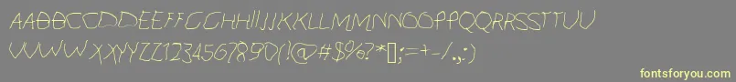 KidFont-fontti – keltaiset fontit harmaalla taustalla