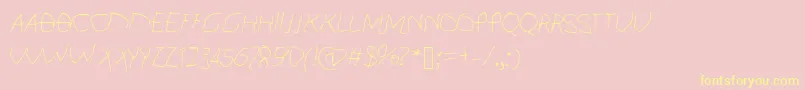 KidFont Font – Yellow Fonts on Pink Background