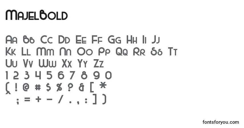 Шрифт MajelBold – алфавит, цифры, специальные символы