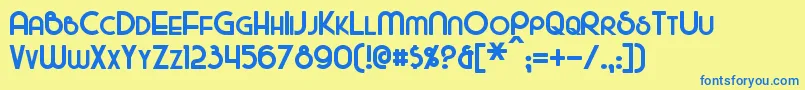 MajelBold Font – Blue Fonts on Yellow Background