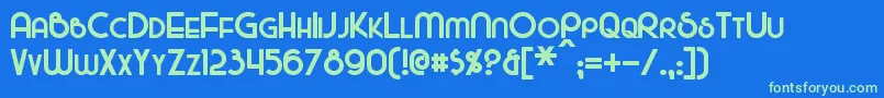 MajelBold Font – Green Fonts on Blue Background