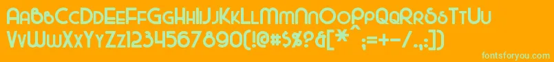 MajelBold Font – Green Fonts on Orange Background