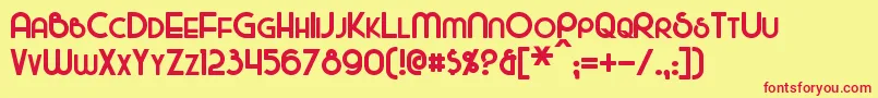 MajelBold Font – Red Fonts on Yellow Background