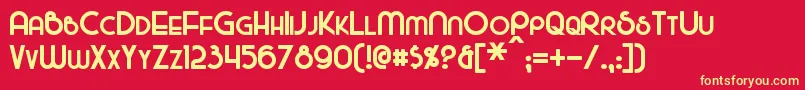 MajelBold Font – Yellow Fonts on Red Background