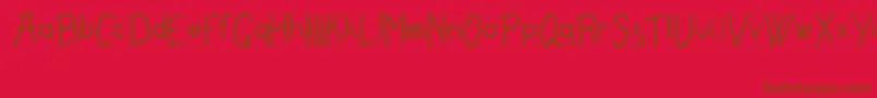 FreamePlain-Schriftart – Braune Schriften auf rotem Hintergrund
