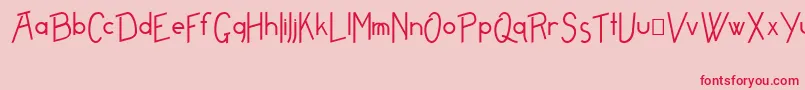 フォントFreamePlain – ピンクの背景に赤い文字