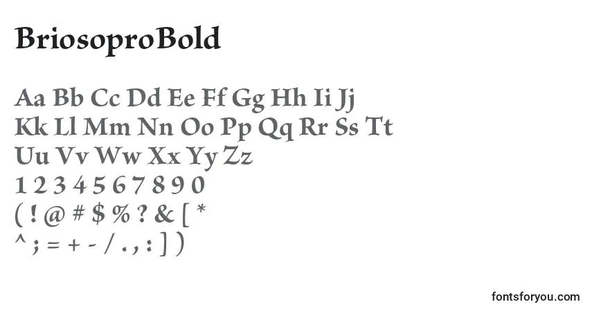 Fuente BriosoproBold - alfabeto, números, caracteres especiales