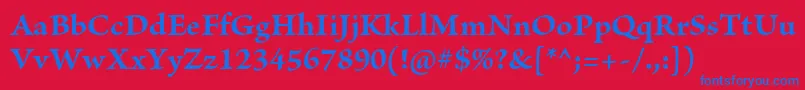 BriosoproBold Font – Blue Fonts on Red Background