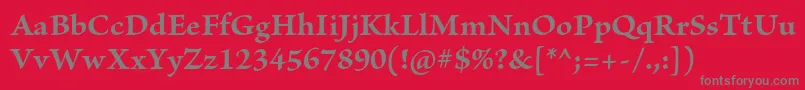 フォントBriosoproBold – 赤い背景に灰色の文字