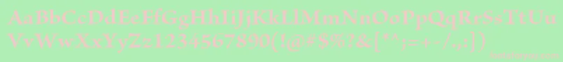 BriosoproBold-fontti – vaaleanpunaiset fontit vihreällä taustalla