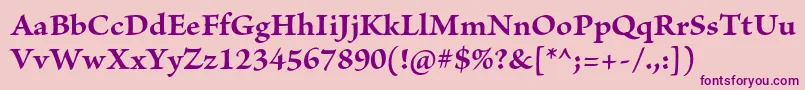 BriosoproBold Font – Purple Fonts on Pink Background