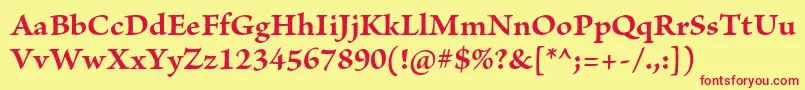 BriosoproBold Font – Red Fonts on Yellow Background