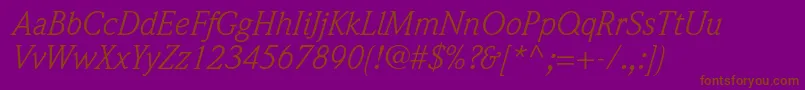 fuente WeidemannstdBookitalic – Fuentes Marrones Sobre Fondo Morado