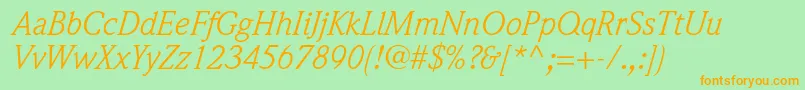 WeidemannstdBookitalic Font – Orange Fonts on Green Background