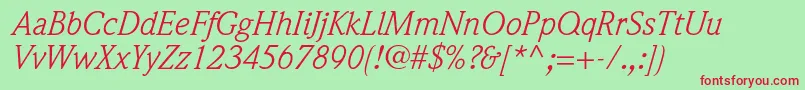 WeidemannstdBookitalic Font – Red Fonts on Green Background