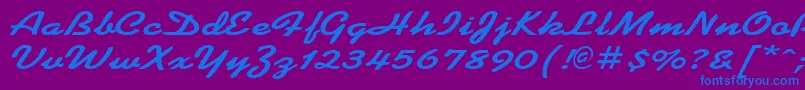 KoffeewideBold-Schriftart – Blaue Schriften auf violettem Hintergrund