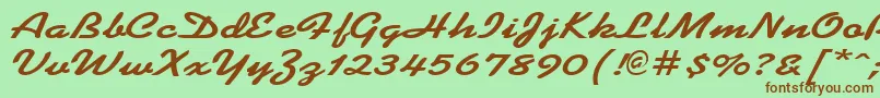 KoffeewideBold Font – Brown Fonts on Green Background