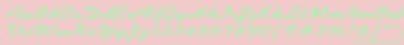 KoffeewideBold Font – Green Fonts on Pink Background