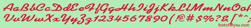 KoffeewideBold Font – Red Fonts on Green Background