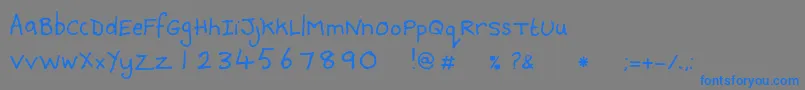 DebbieNormal Font – Blue Fonts on Gray Background