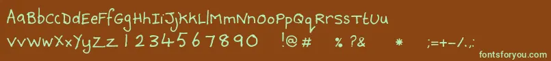 Шрифт DebbieNormal – зелёные шрифты на коричневом фоне
