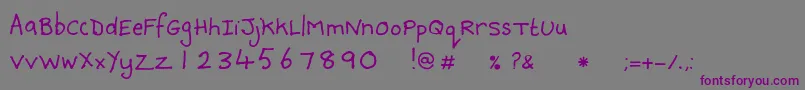 Czcionka DebbieNormal – fioletowe czcionki na szarym tle