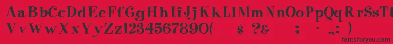 フォントPcmoxie – 赤い背景に黒い文字