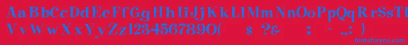 Pcmoxie Font – Blue Fonts on Red Background