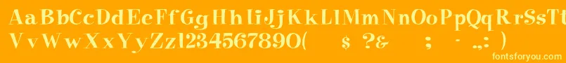 Pcmoxie-Schriftart – Gelbe Schriften auf orangefarbenem Hintergrund