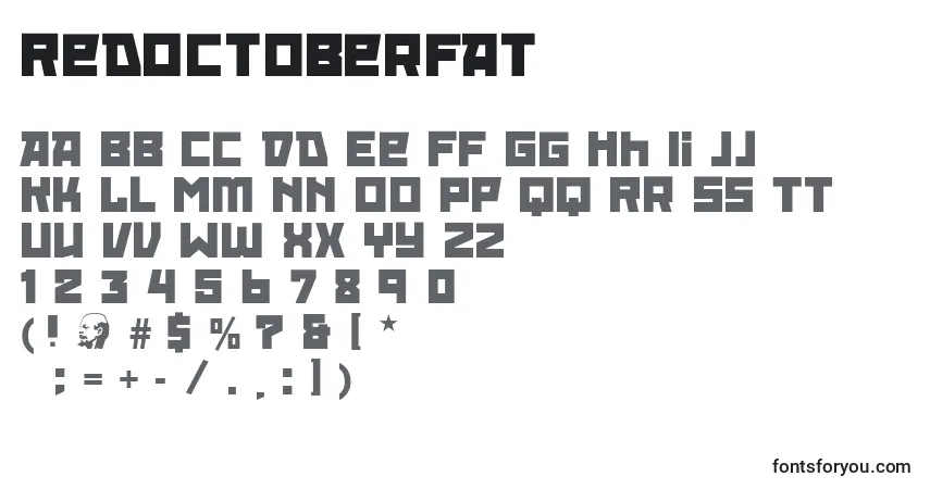 Czcionka RedOctoberFat – alfabet, cyfry, specjalne znaki