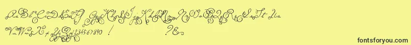 MtfMemory Font – Black Fonts on Yellow Background