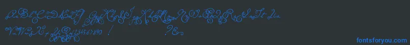 フォントMtfMemory – 黒い背景に青い文字