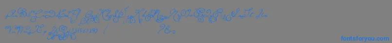 フォントMtfMemory – 灰色の背景に青い文字