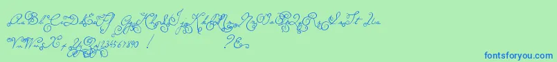 フォントMtfMemory – 青い文字は緑の背景です。