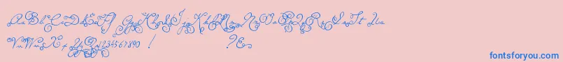 MtfMemory Font – Blue Fonts on Pink Background