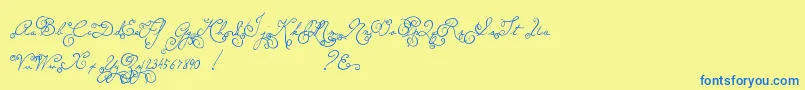 MtfMemory Font – Blue Fonts on Yellow Background
