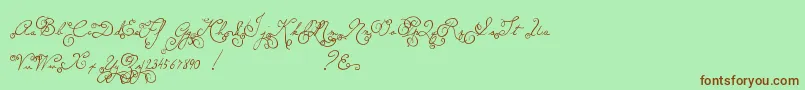 MtfMemory Font – Brown Fonts on Green Background