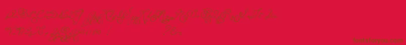 MtfMemory Font – Brown Fonts on Red Background