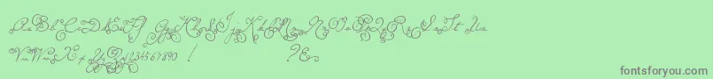 フォントMtfMemory – 緑の背景に灰色の文字