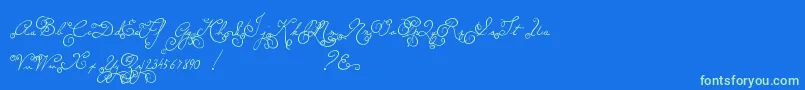 MtfMemory Font – Green Fonts on Blue Background