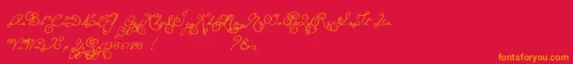 MtfMemory Font – Orange Fonts on Red Background