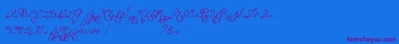 MtfMemory-Schriftart – Violette Schriften auf blauem Hintergrund