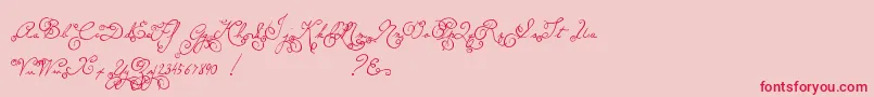 MtfMemory Font – Red Fonts on Pink Background