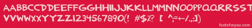 DccAnatoliastrong Font – Pink Fonts on Red Background