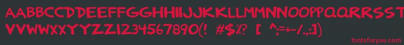 DccAnatoliastrong Font – Red Fonts on Black Background